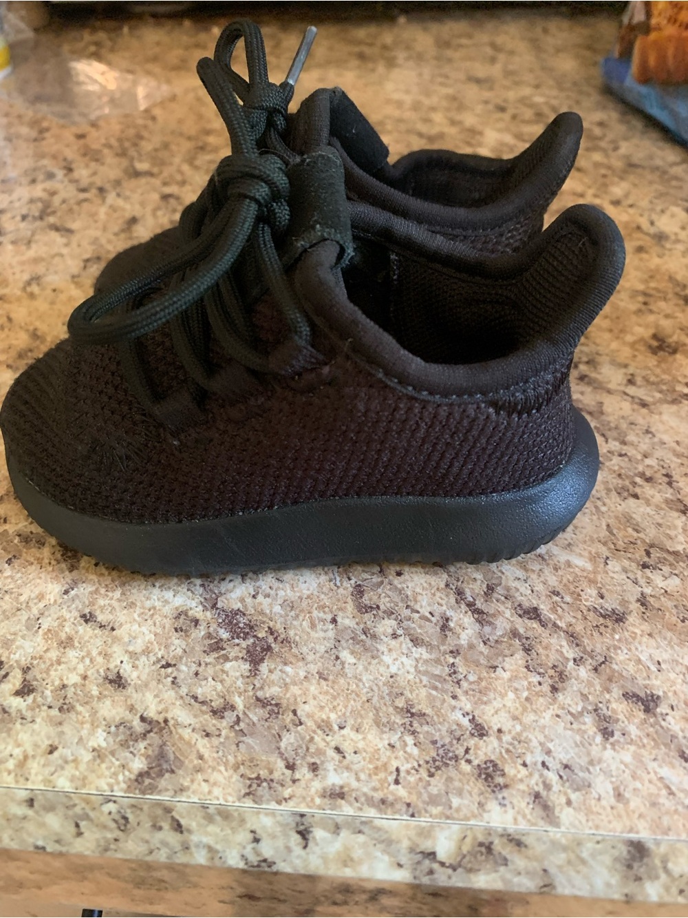 adidas Kids Black Knit Slip-On Sneakers